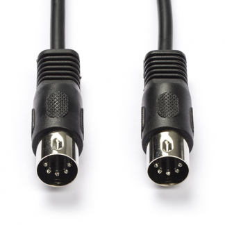Nedis Din kabel | Nedis | 1 meter (Stereo, 5-pin, Zwart) CAGL20000BK10 CAGP20000BK10 N010305000 - 1