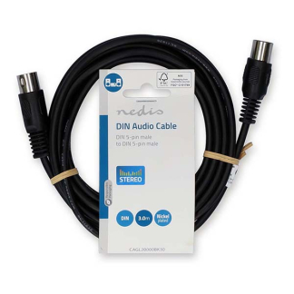 Nedis Din kabel | Nedis | 3 meter (Stereo, 5-pin) CAGL20000BK30 CAGP20000BK30 N010305002 - 3