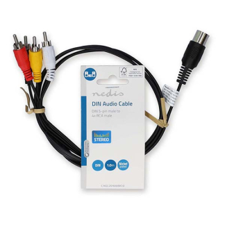 Nedis Din naar Tulp kabel | M ↔ M | Nedis | 1 meter (Stereo, 5 pins) CAGL20400BK10 CAGP20400BK10 N010411015 - 4