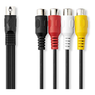 Nedis Din naar Tulp kabel | M ↔ V | Nedis | 20 cm (Stereo, 5 pins) CAGL20450BK02 CAGP20450BK02 N010411000 - 2