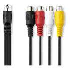 Nedis Din naar Tulp kabel | M ↔ V | Nedis | 20 cm (Stereo, 5 pins) CAGL20450BK02 CAGP20450BK02 N010411000 - 2