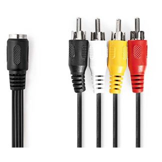 Nedis Din naar Tulp kabel | V ↔ M | Nedis | 20 cm (Stereo, 5 pins) CAGL20475BK02 CAGP20475BK02 N010411030 - 2