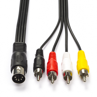 Nedis Din naar Tulp kabel (m/m) | Nedis | 1 meter (Stereo, 5 pins) CAGL20400BK10 CAGP20400BK10 N010411015 - 