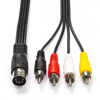 Nedis Din naar Tulp kabel (m/m) | Nedis | 1 meter (Stereo, 5 pins) CAGL20400BK10 CAGP20400BK10 N010411015 - 1
