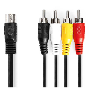 Nedis Din naar Tulp kabel (m/m) | Nedis | 1 meter (Stereo, 5 pins) CAGL20400BK10 CAGP20400BK10 N010411015 - 2