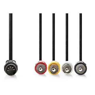 Nedis Din naar Tulp kabel (m/m) | Nedis | 1 meter (Stereo, 5 pins) CAGL20400BK10 CAGP20400BK10 N010411015 - 3