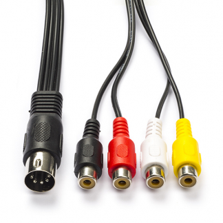 Nedis Din naar Tulp kabel (m/v) | Nedis | 0.2 meter (Stereo, 5 pins) CAGL20450BK02 CAGP20450BK02 N010411000 - 1