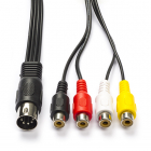 Nedis Din naar Tulp kabel (m/v) | Nedis | 0.2 meter (Stereo, 5 pins) CAGL20450BK02 CAGP20450BK02 N010411000