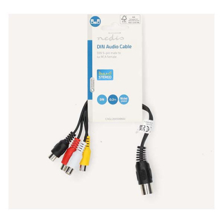 Nedis Din naar Tulp kabel (m/v) | Nedis | 0.2 meter (Stereo, 5 pins) CAGL20450BK02 CAGP20450BK02 N010411000 - 4