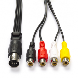 Nedis Din naar Tulp kabel (m/v) | Nedis | 0.2 meter (Stereo, 5 pins) CAGL20450BK02 CAGP20450BK02 N010411000 - 