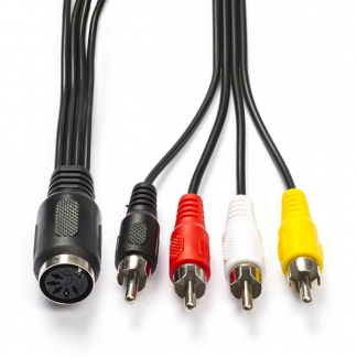 Nedis Din naar Tulp kabel (v/m) | Nedis | 0.2 meter (Stereo, 5 pins) CAGL20475BK02 CAGP20475BK02 N010411030 - 1