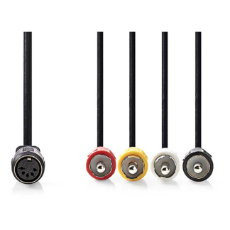 Nedis Din naar Tulp kabel (v/m) | Nedis | 0.2 meter (Stereo, 5 pins) CAGL20475BK02 CAGP20475BK02 N010411030 - 3