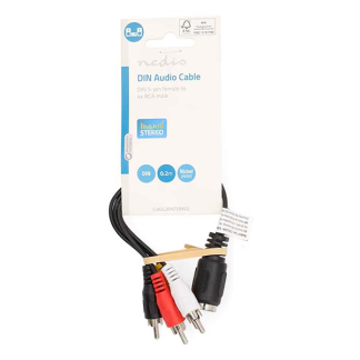 Nedis Din naar Tulp kabel (v/m) | Nedis | 0.2 meter (Stereo, 5 pins) CAGL20475BK02 CAGP20475BK02 N010411030 - 4
