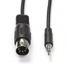 Nedis Din naar jack 3.5 mm kabel | M ↔ M | Nedis | 1 meter (Stereo) CAGL20100BK10 CAGP20100BK10 N010305200 - 1