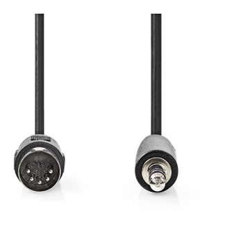 Nedis Din naar jack 3.5 mm kabel | M ↔ M | Nedis | 1 meter (Stereo) CAGL20100BK10 CAGP20100BK10 N010305200 - 3