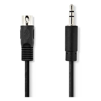 Nedis Din naar jack 3.5 mm kabel | M ↔ M | Nedis | 1 meter (Stereo) CAGL20100BK10 CAGP20100BK10 N010305200 - 2