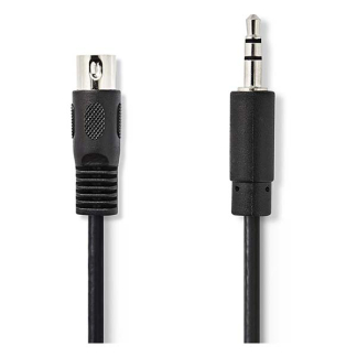 Nedis Din naar jack 3.5 mm kabel | M ↔ M | Nedis | 2 meter (Stereo) CAGL20100BK20 CAGP20100BK20 N010305201 - 1
