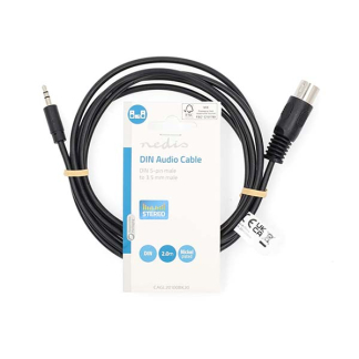 Nedis Din naar jack 3.5 mm kabel | Nedis | 2 meter (Stereo) CAGL20100BK20 CAGP20100BK20 N010305201 - 4