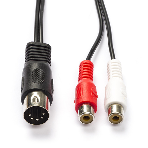 Nedis Din naar tulp kabel | M ↔ V | Nedis | 20 cm (Stereo, 5-pin) CAGL20250BK02 CAGP20250BK02 N010305100 - 1