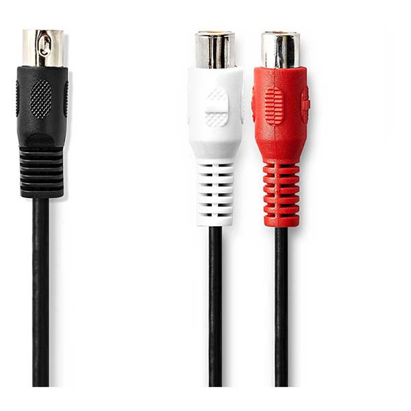Nedis Din naar tulp kabel | M ↔ V | Nedis | 20 cm (Stereo, 5-pin) CAGL20250BK02 CAGP20250BK02 N010305100 - 3