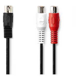 Nedis Din naar tulp kabel | M ↔ V | Nedis | 20 cm (Stereo, 5-pin) CAGL20250BK02 CAGP20250BK02 N010305100 - 3