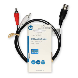 Nedis Din naar tulp kabel (m/m) | Nedis | 1 meter (Stereo, 5-pin) CAGL20200BK10 CAGP20200BK10 N010305101 - 4