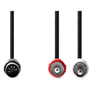 Nedis Din naar tulp kabel (m/m) | Nedis | 1 meter (Stereo, 5-pin) CAGL20200BK10 CAGP20200BK10 N010305101 - 3