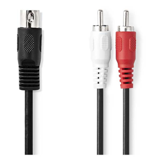 Nedis Din naar tulp kabel (m/m) | Nedis | 1 meter (Stereo, 5-pin) CAGL20200BK10 CAGP20200BK10 N010305101 - 2