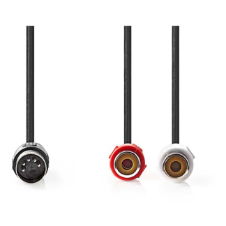 Nedis Din naar tulp kabel (m/v) | Nedis | 0.2 meter (Stereo, 5-pin) CAGL20250BK02 CAGP20250BK02 N010305100 - 2
