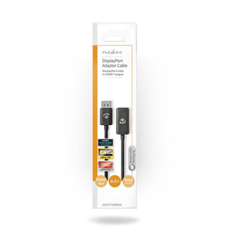Nedis DisplayPort naar HDMI adapterkabel | Nedis | 0.2 meter (Adapter, DisplayPort 1.4) CCGP37108BK02 K010214295 - 2