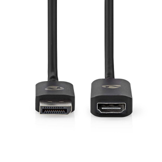 Nedis DisplayPort naar HDMI adapterkabel | Nedis | 0.2 meter (Adapter, DisplayPort 1.4) CCGP37108BK02 K010214295 - 