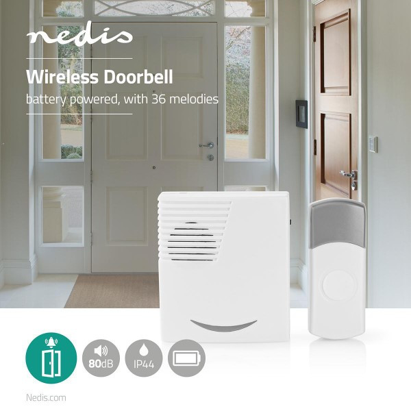 Nedis Draadloze deurbel | Nedis (Complete set, 100 meter, 80 dB, 36 melodieën) DOORB211WT K170113544 - 3