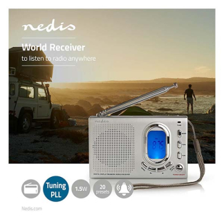 Nedis Draagbare radio AM/FM/SW (Batterijen, Alarm) RDWR1000GY N010308005 - 7