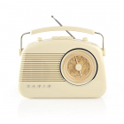 Nedis Draagbare retro AM/FM-radio - Nedis (Batterijen, Wit) RDFM5000BG N010308002 Nedis Draagbare retro AM/FM-radio - Nedis (Batterijen, Wit) RDFM5000BG N010308002