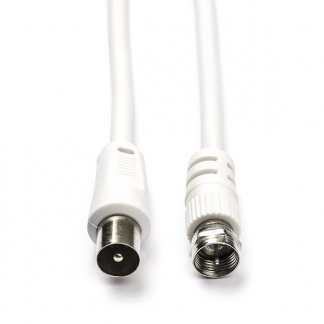 Nedis F connector kabel - Nedis - 1.5 meter (F connector, IEC connector, Wit) CSGL41800WT15 CSGP41800WT15 N010408358 - 1