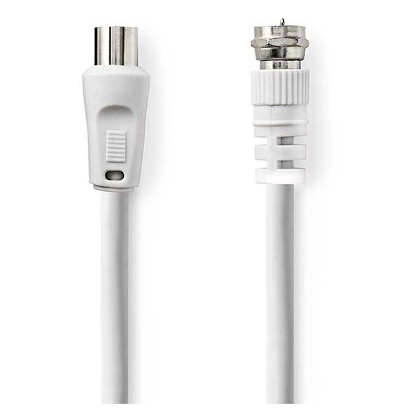 Nedis F connector kabel - Nedis - 1.5 meter (F connector, IEC connector, Wit) CSGL41800WT15 CSGP41800WT15 N010408358 - 2