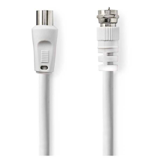 Nedis F connector kabel - Nedis - 1.5 meter (F connector, IEC connector, Wit) CSGL41800WT15 CSGP41800WT15 N010408358 - 2