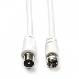 Nedis F connector kabel - Nedis - 1.5 meter (F connector, IEC connector, Wit) CSGL41800WT15 CSGP41800WT15 N010408358 - 