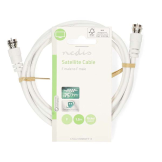 Nedis F connector kabel - Nedis - 1.5 meter (Wit) CSGL41000WT15 CSGP41000WT15 N010408321 - 3