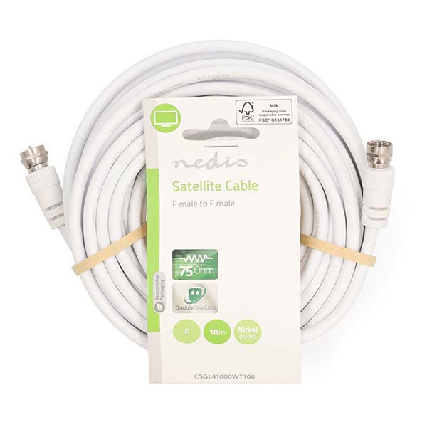 Nedis F connector kabel - Nedis - 10 meter (Wit) CSGL41000WT100 CSGP41000WT100 N010408325 - 3