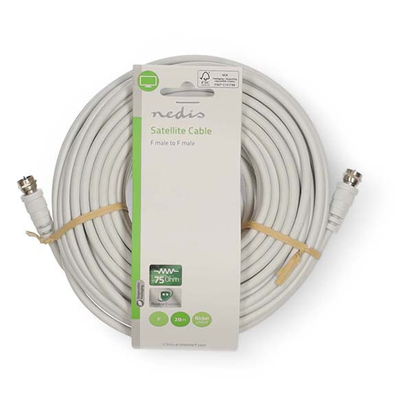 Nedis F connector kabel - Nedis - 20 meter (Wit) CSGL41000WT200 CSGP41000WT200 N010408327 - 3