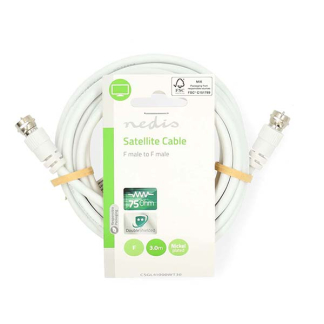 Nedis F connector kabel - Nedis - 3 meter (Wit) CSGL41000WT30 CSGP41000WT30 N010408323 - 3