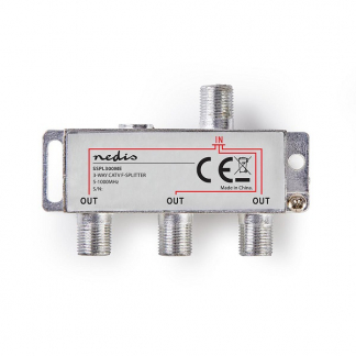 Nedis F connector splitter - Nedis (3-weg, 6.8 dB) SSPL300ME N030408101 - 
