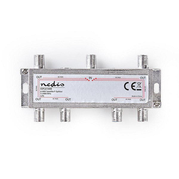Nedis F connector splitter - Nedis (6-weg, 17 dB) SSPL610ME N030408121 - 1
