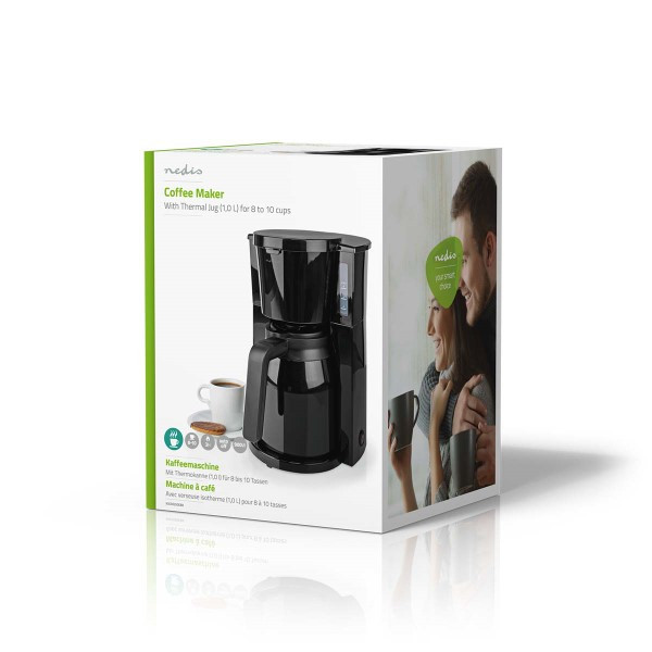 Nedis Filter koffiezetapparaat | Nedis | 900 watt (8-Kops, Automatische uitschakeling, Antidruppelventiel, Herbruikbaar filter) KACM250EBK K170108124 - 4