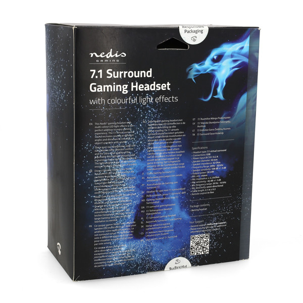 Nedis Gaming headset | Nedis | 2.1 meter (Bedraad, Jack 3.5 mm, Microfoon, led) GHST410BK K101504045 - 6