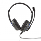Gaming headset | Nedis | 2.2 meter (Bedraad, Jack 3.5 mm, Microfoon, Zwart)