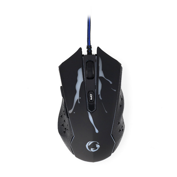 Nedis Gaming muis | Nedis (USB, 6-knops, 1200-3600 dpi, Blauw/Groen) GMWD210BK K101504017 - 3
