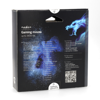 Nedis Gaming muis | Nedis (USB, 6-knops, 1200-3600 dpi, Blauw/Groen) GMWD210BK K101504017 - 6