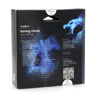Nedis Gaming muis | Nedis (USB, 6-knops, 1200-7200 dpi) GMWD110BK K101504016 - 6